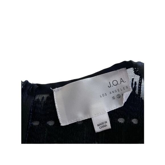 J.O.A. Black Sheer Embroidered Sleeveless Top Size Small - Picture 4 of 7